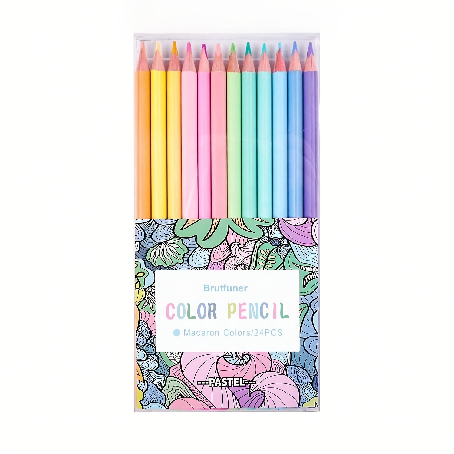 Image of Brutfuner 12/24pcs Colored Pencils - No Duplicates Color Pencil Set For Adult Coloring Books, Artist Drawing, Sketching, Crafting