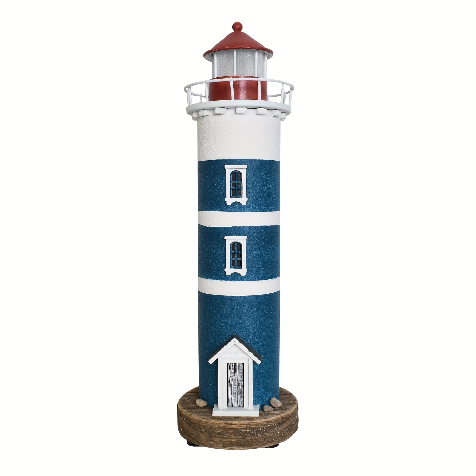 

Inch Wooden Lighthouse Decor With Light Tabletop Nautical Decor Solid Houses Statue Figurines Inside Standing Coastal Beach Decorations Theme Home Decor Bathroom