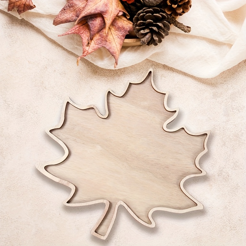 1 unidade, Bandeja Decorativa de Madeira para Dia de   de Graças, Design   de Bordo, Decor  de Mesa para Casa, Tema Outonal, Suprimentos para Festa de   de Graças, Não é para   com Alimentos