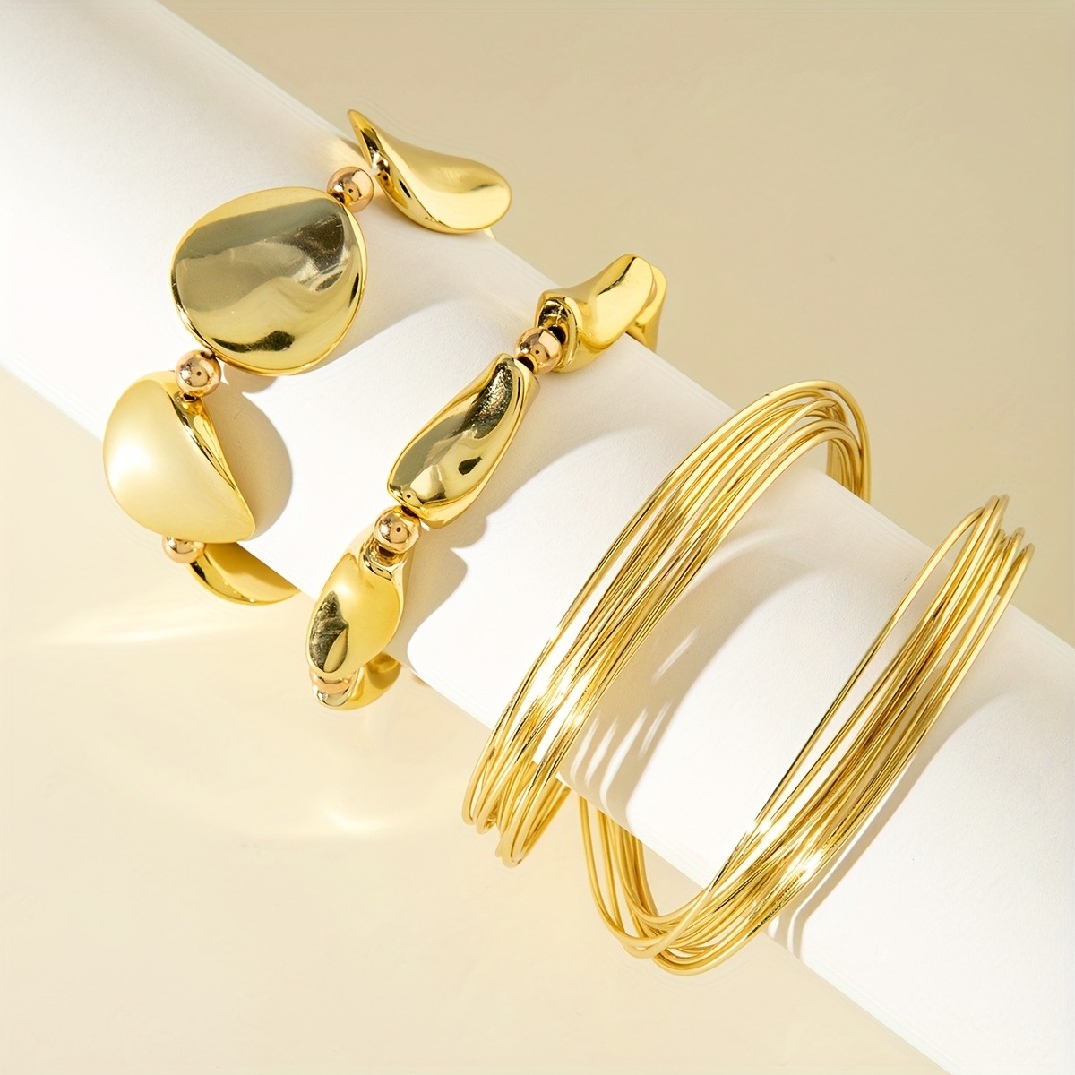 3pc Exaggerated Open Metal Bracelet Set