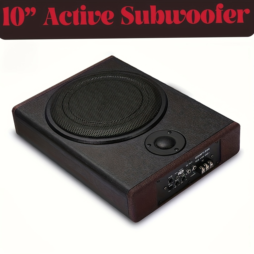 

10 Inch 2200w Car Under-seat Active Powered Amplifier Bass Enclosed Subwoofer System Car Under Seat Power Hifi Audio Processor, Without Battery