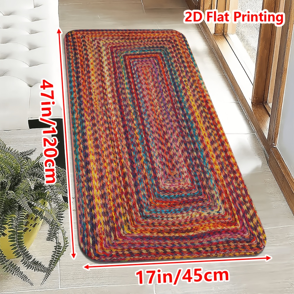 TEMU [Prodotto] [Pile e Materiale in Spugna Spessa 1 cm] Tappeto Divertente per | Tappetino con Tessuto Intrecciato e Stampa, per Camera da Letto,