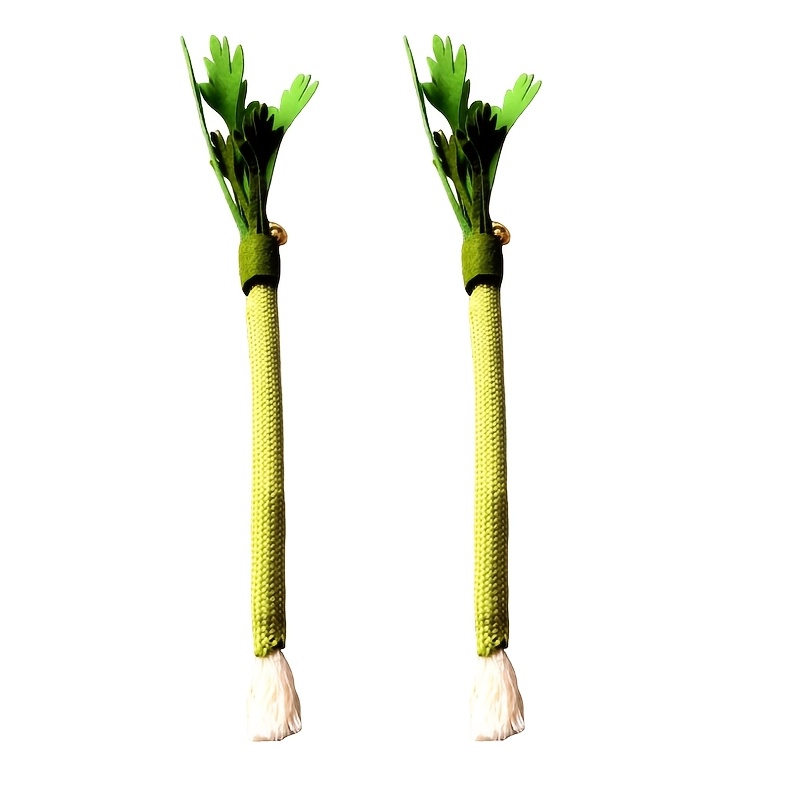 Image of Simulation Celery Cat Toy With Sound Bell, Durable For Chewing And Teething, Without Battery