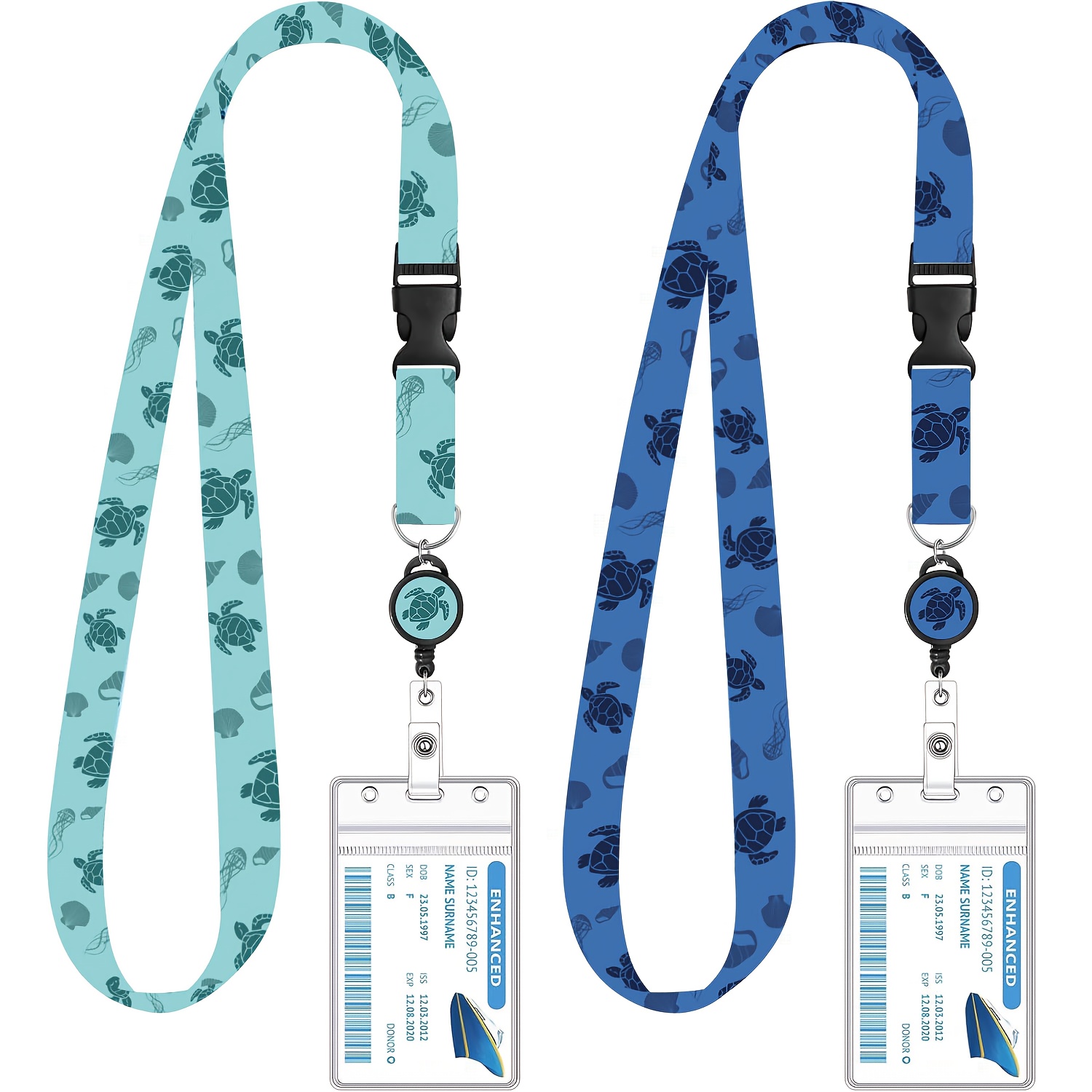 E-shop 2 Stück Kreuzfahrt-Lanyard für Schiffskarten, abnehmbare mit einziehbarer Ausweishalterung ID-Kartenträger 2025 Cruise Essentials Zubehörteile –
