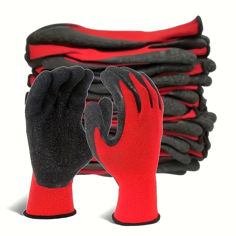 

5/10/12pcs Nylon Work Gloves - High , Wrinkle-resistant,, Hand Washable - Heavy-duty Gloves For Construction, Warehouse, Auto Repair, Gardening - Anti-slip Grip, Tear-resistant, Vinyl &