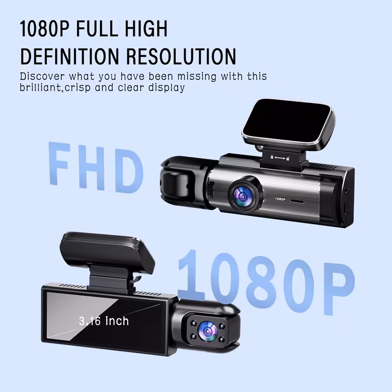 dashcam 1080p para , 1080p delantera y 720 , con visión nocturna ir, grabación en bucle, cámara dvr para coche de con pantalla ips de 3.16 pulgadas, cámara de video para tablero de coche, de 32gb. Detalles del producto 1