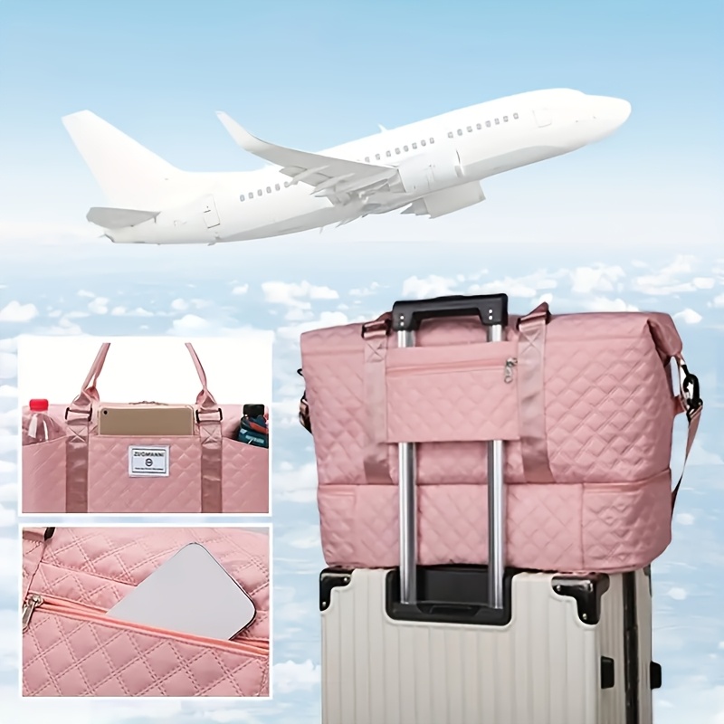 Juego de 3 piezas de bolsos de viaje con gran capacidad, bolso deportivo para exteriores, maletín de negocios, compartimento independiente para zapatos, bolsa de gimnasio de mano, neceser de maquillaje cruzado y bolsa para artículos de aseo