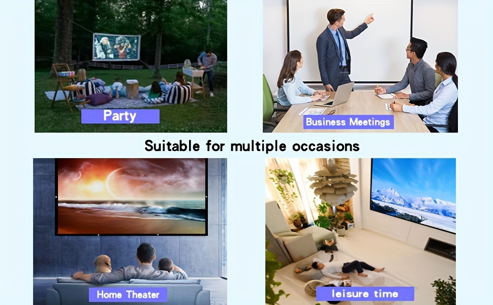 1080p hd projection screen with 160 viewing angle outdoor viewing indoor storage easy to move soft screen for 60 72 84 100 120 150 inch projectors details 11