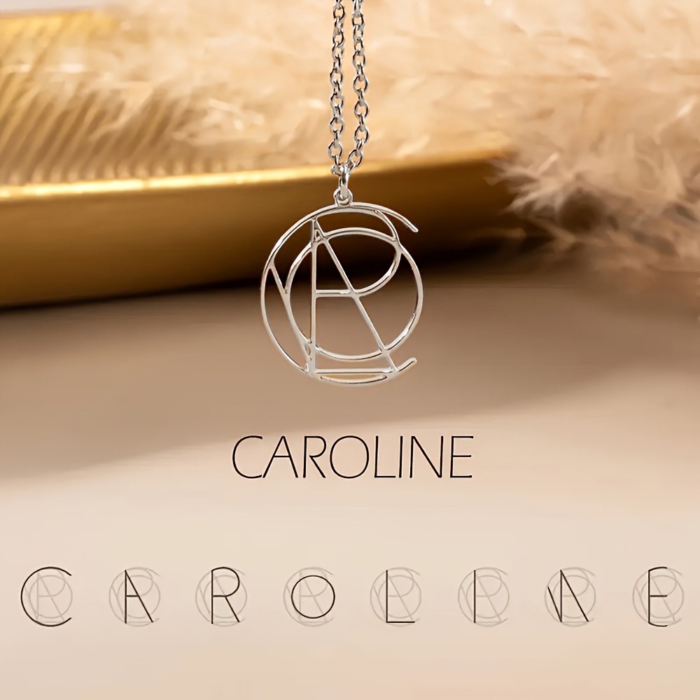 TEMU Customized Personalized Stainless Steel Name Logo Necklace, Name Logo Necklace, A Unique Creative Gift, Holiday Present, Thanksgiving Gift