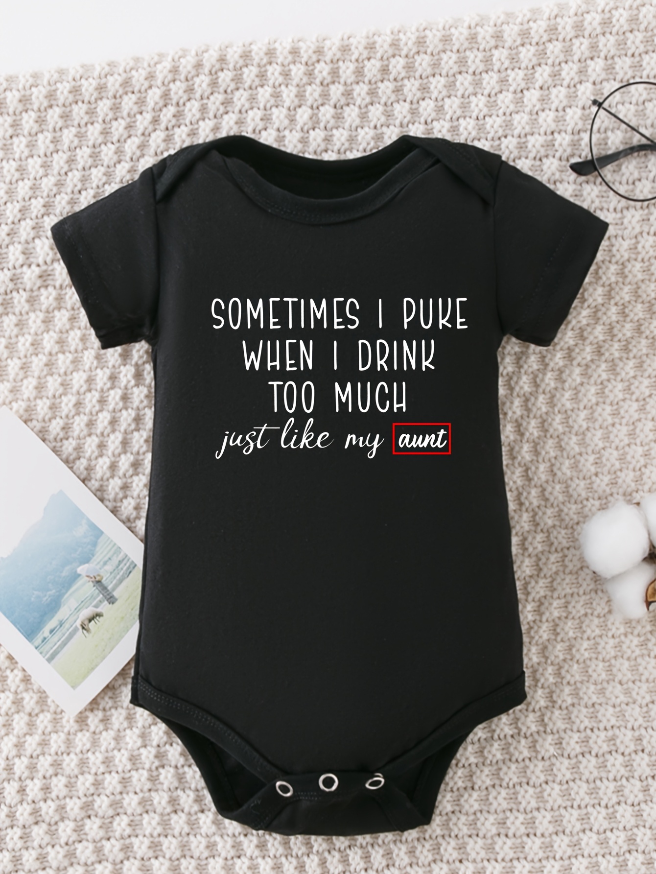 100% Cotton Onesies Funny &*;* I When My Aunt&*; Customization,  Soft Breathable Round Neck Romper for