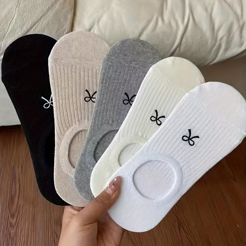 E-shop 5-Paar Damen Retro-Socken Japanisch Neutral Niedlich Vielseitig Atmungsaktiv Leicht Bootsocken für Casual Party Geschenksocken Valentinstag