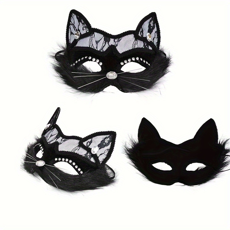 

[1pc Punk Cat Mask] Cat Mask, Pvc Material, Embossed, Non-stretch, Decorative Face Covering, With Hand Wash Or For Parties, Halloween, Costume Events, Cosplay Accessory For Adults