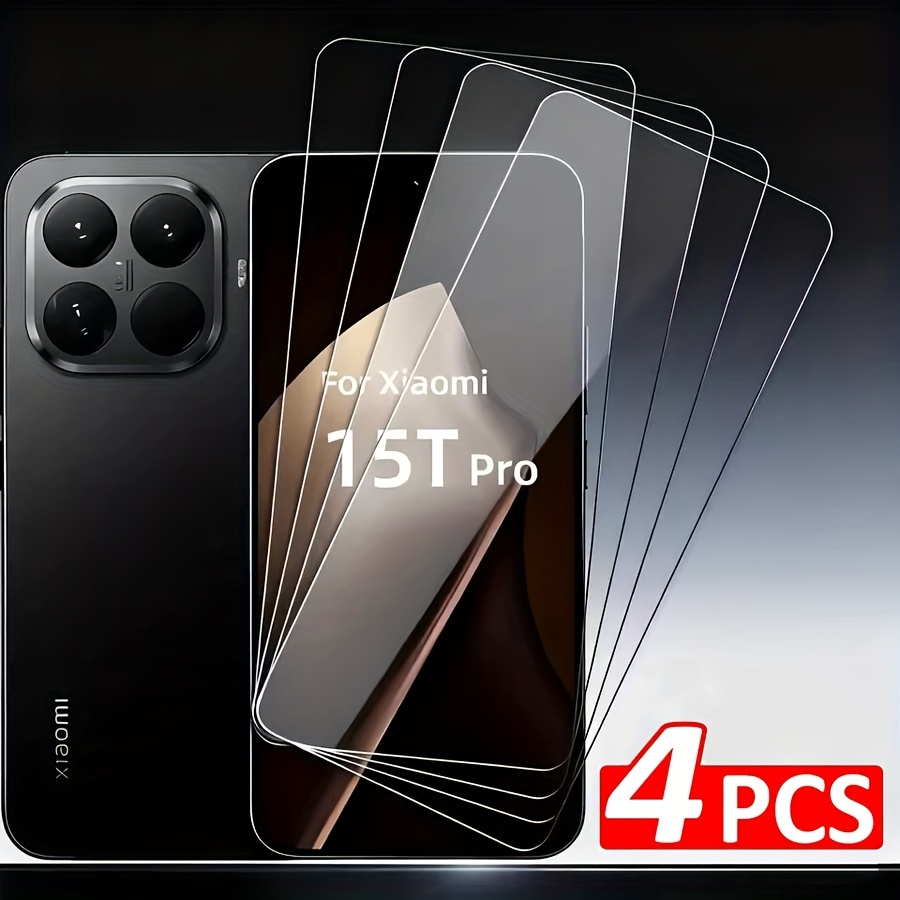 Image of 4pcs Clear Tempered Glass For Xiaomi 15t 15t Pro Screen Protector Film Glass