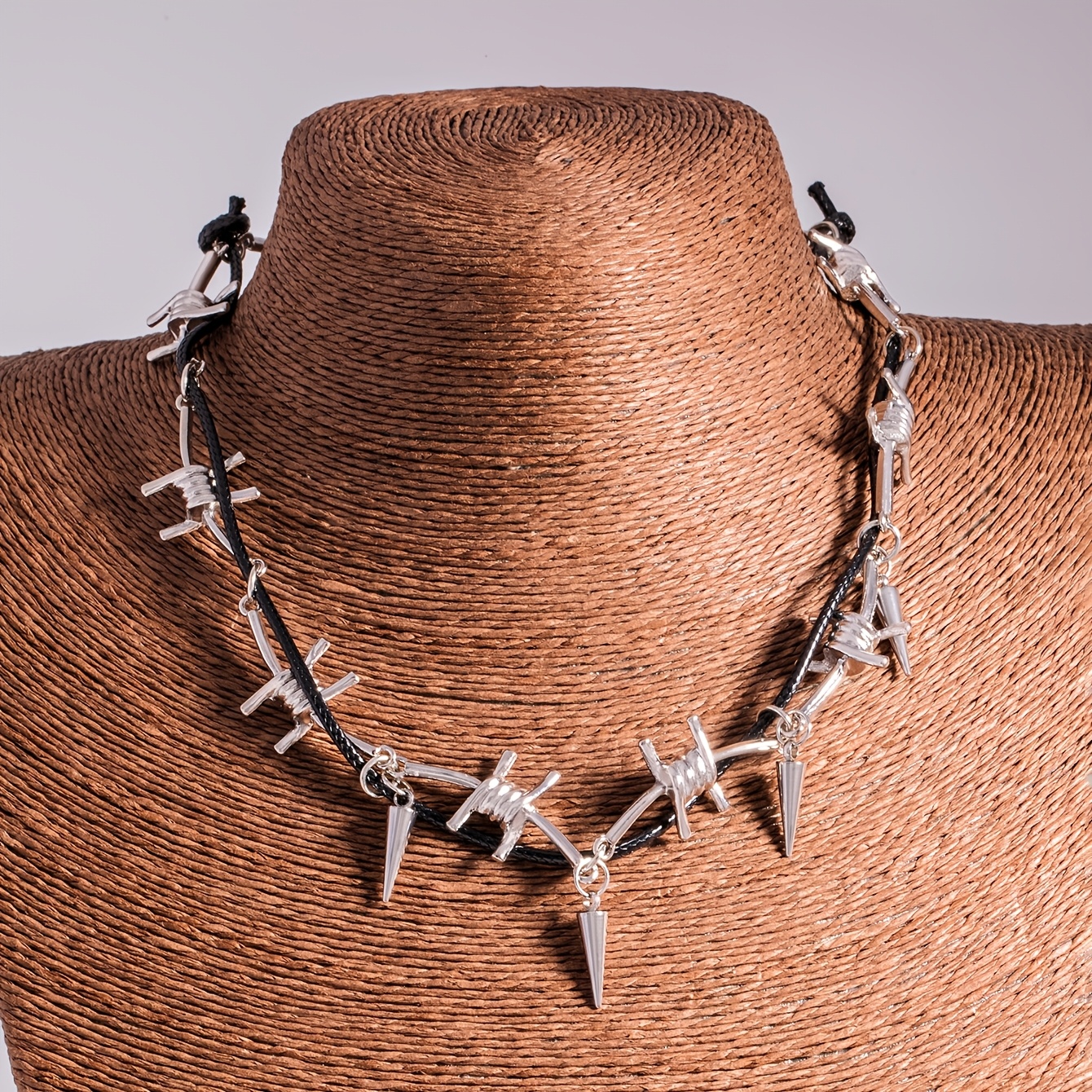 Hip-hop Gothic Thorny Necklace with Willow Decoration