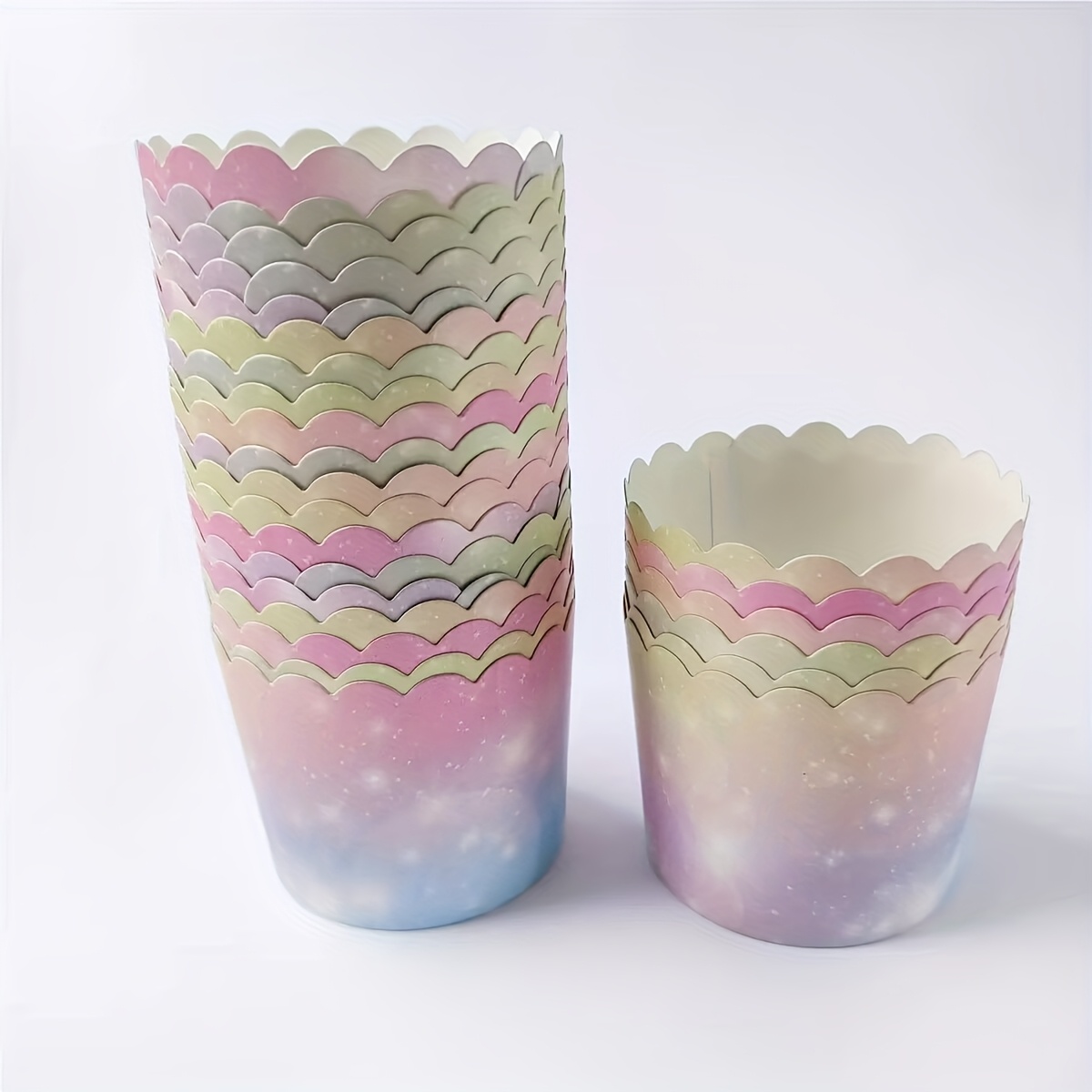 E-shop 25 bunte Farbverlauf Mechanismus Förmchen, Backofen Muffin Förmchen, Bäckerei Hochzeit Geburtstagsparty Kuchen Förmchen