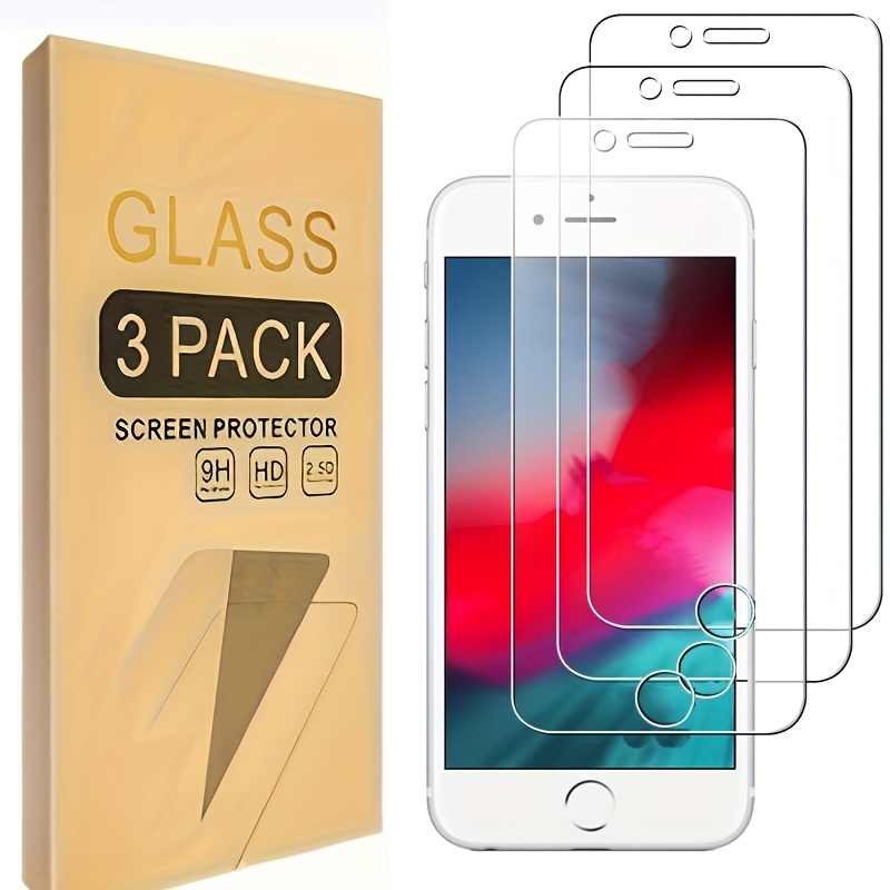 E-shop 3er-Pack Bildschirmschutzfolie für iPhone SE 3/2 (2022/2020 Edition), iPhone 8, iPhone 7, iPhone 6s iPhone 6. Gehärtetes Glas, 4,7 Zoll