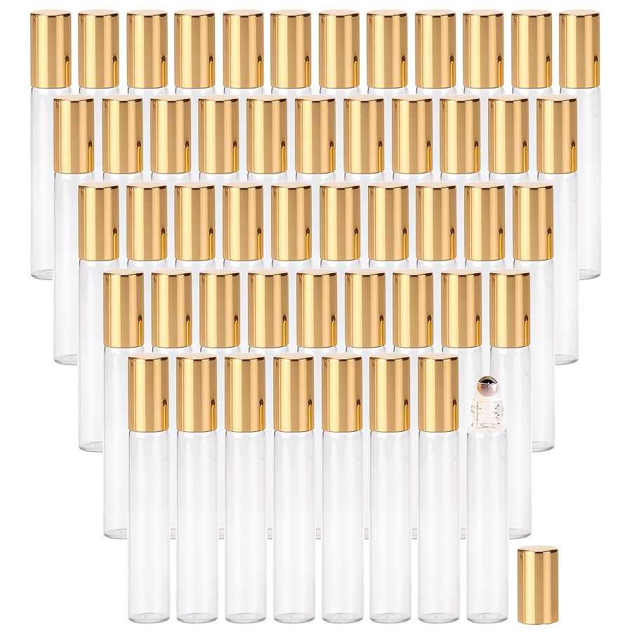 TEMU 10ml-50pcs Transparent Bottle, Travel-sized Perfume Empty Bottle, Portable Glass Bottle For Separating Essential Oils. And Stainless Steel Beads