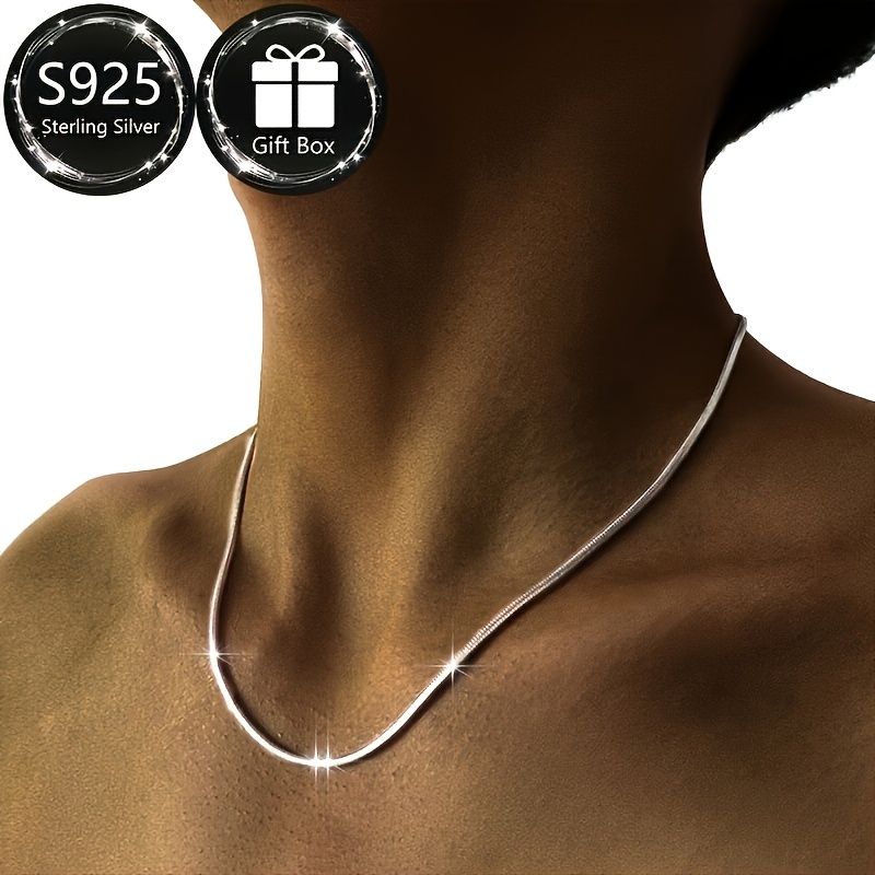 925 Sterling Silver Snake Bone Chain Necklace