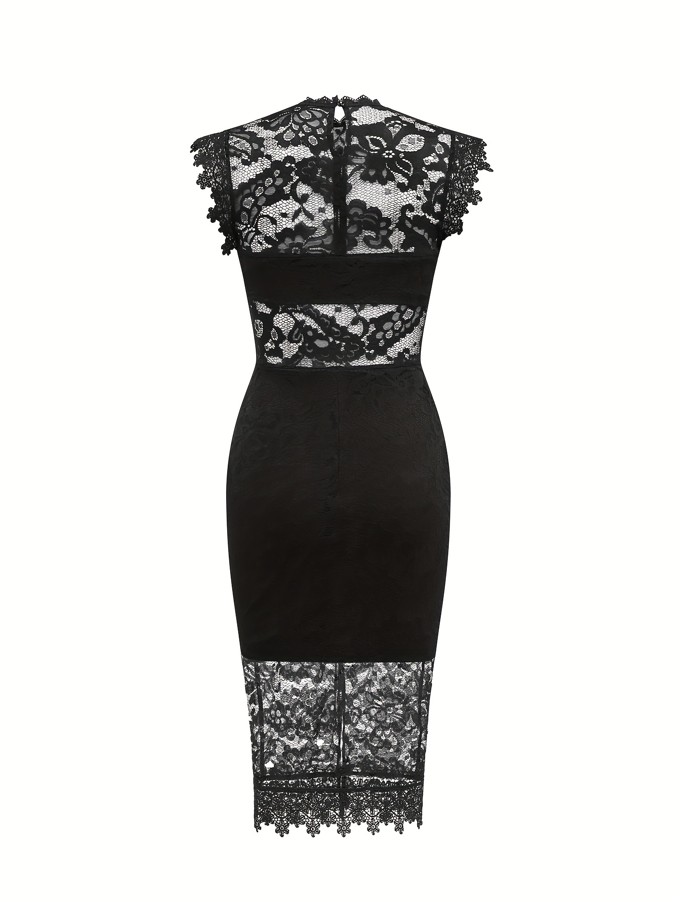 black and white lace bodycon dress Ashton Off Shoulder Velvet Long Sleeve Bodycon Dress M / 6-8 main image 0