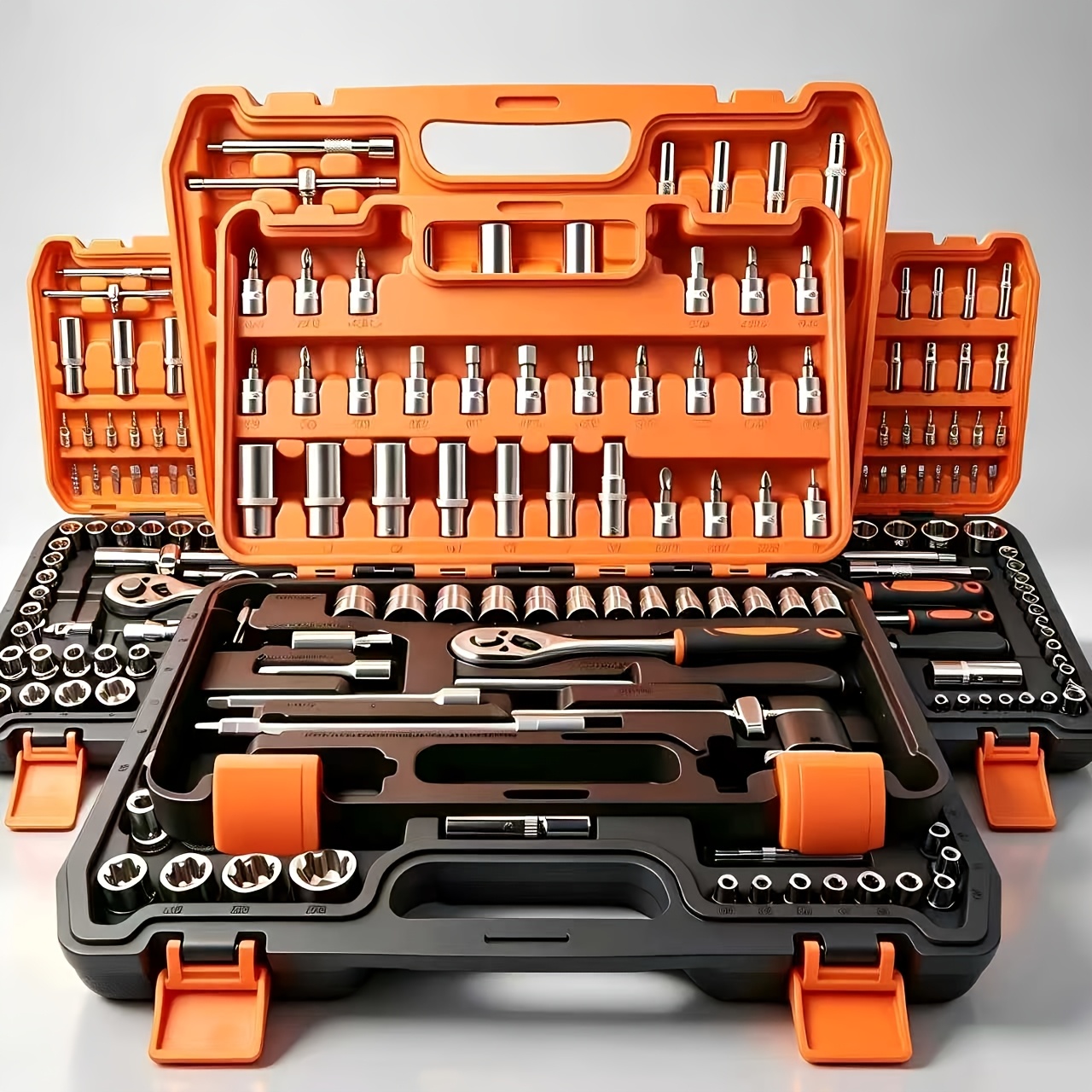 51+2pcs Heavy-Duty Professional Socket Wrench & Tool Set