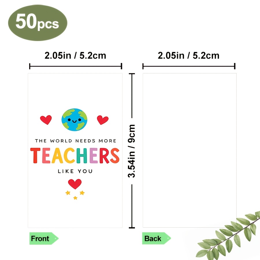TEMU 50pcs Mini Christmas Thank You Cards With "the World Needs More " Slogan, Suitable As Small Gift Cards For Teachers On Christmas, Halloween,