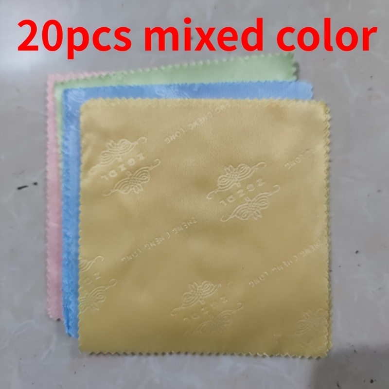 Image of 20pcs Chamois Glasses Cleaner, Jewelry Care Wipe Cloth, Microfiber Cleaning Cloth For Glasses Cloth Lens Phone Screen Cleaning Wipes