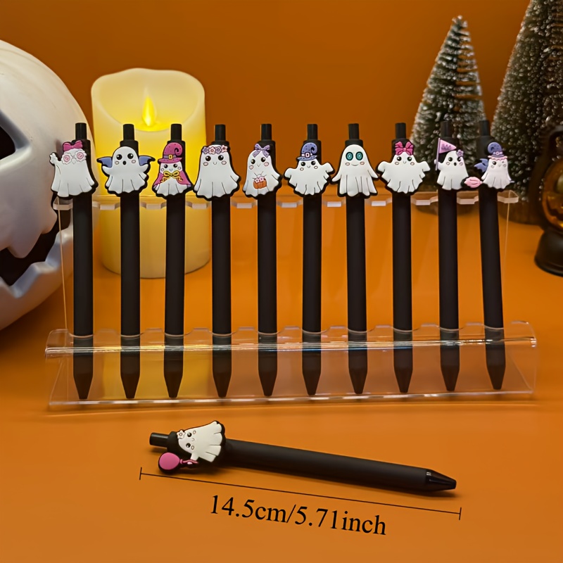 5 10pcs cartoon back to school halloween pumpkin series multi style retractable ballpoint pen   ink school design for students and teachers random colors Product details 0