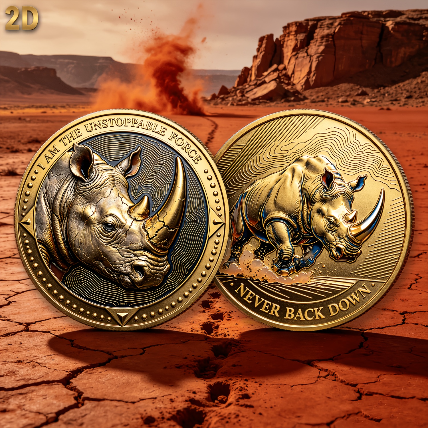 TEMU 1pc, 2d, Pattern Collectible Coin, Commemorative Coin, Motivational Charm, With Transparent Box. High-quality Colored Filling Craft, Vivid