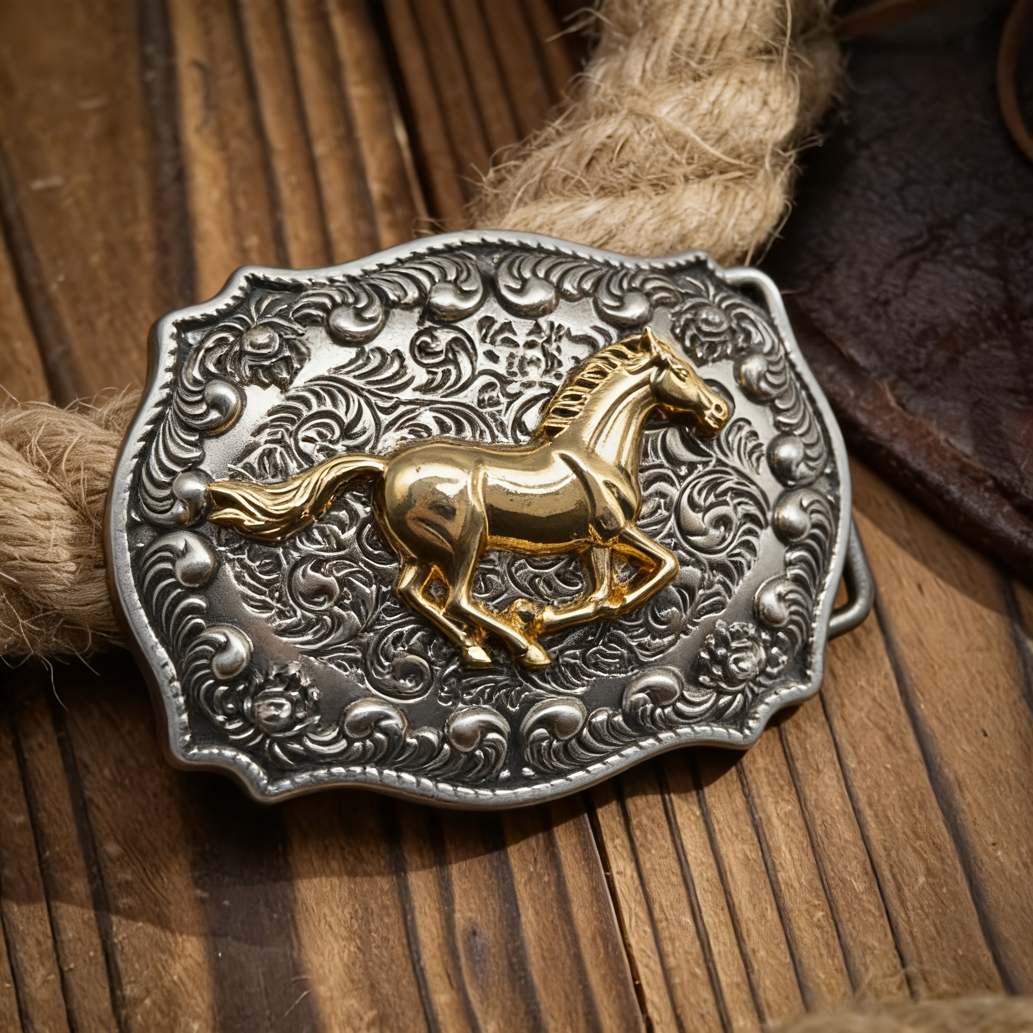 TEMU Une boucle de ceinture fantaisie pour homme disponible en différents styles, de 4,5 cm de large, avec un design de cowboy western. Elle se marie