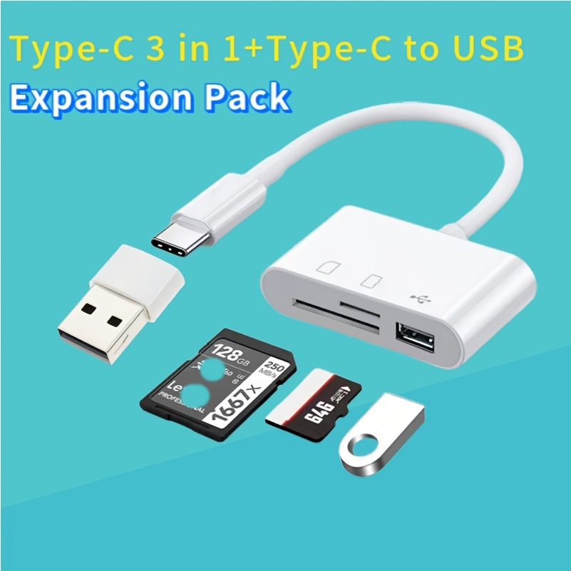 Type-C Drie-in-Één + Type-C naar USB Kaartlezer