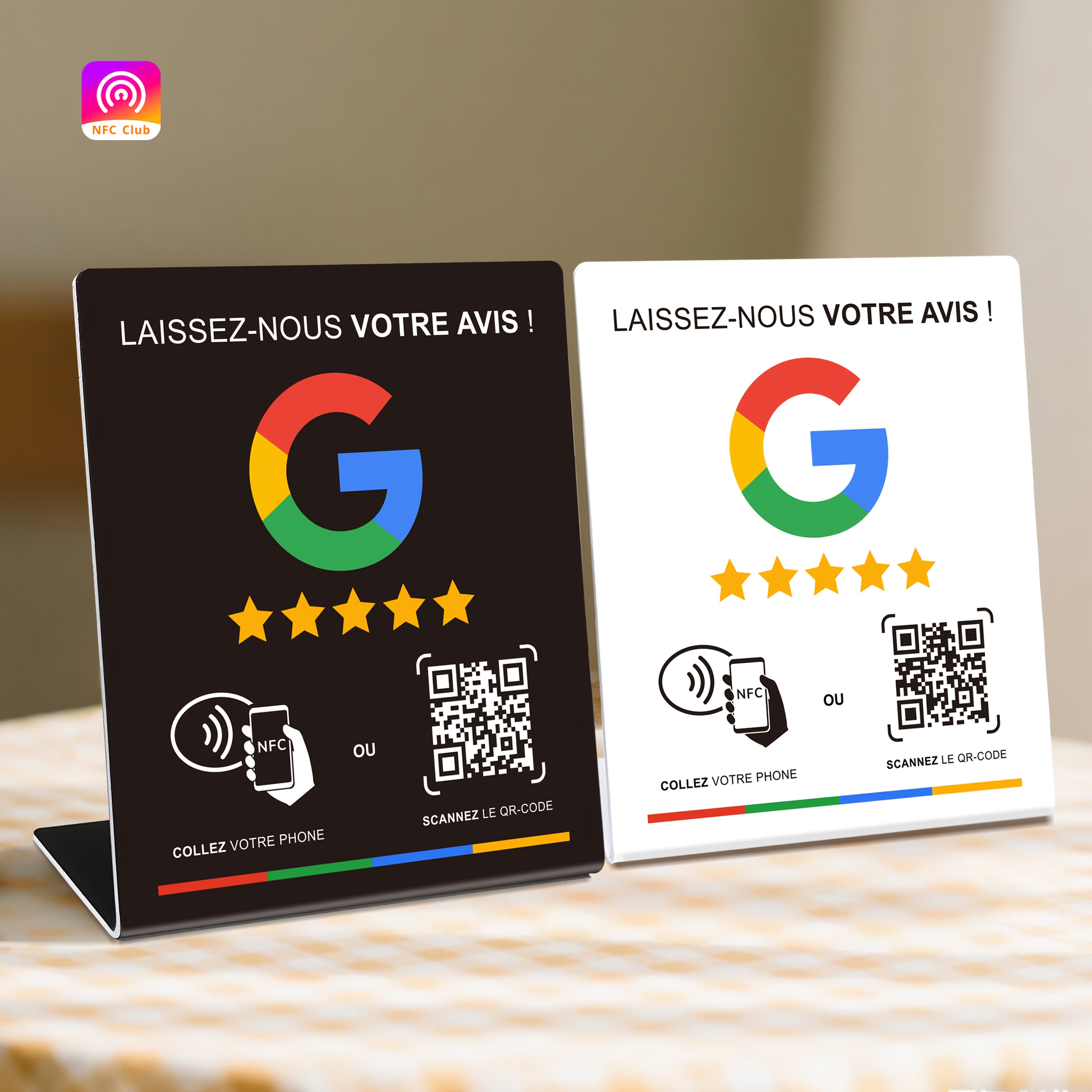 Présentoir d'intégration des réseaux sociaux d'entreprise - NFC TAP & Code QR, Configuration facile et gestion des liens de commentaires, Matériau PVC durable, Parfaitement compatible avec Google Reviews et l'intégration des réseaux sociaux, Présentoir de visualisation des réseaux sociaux – Image 6