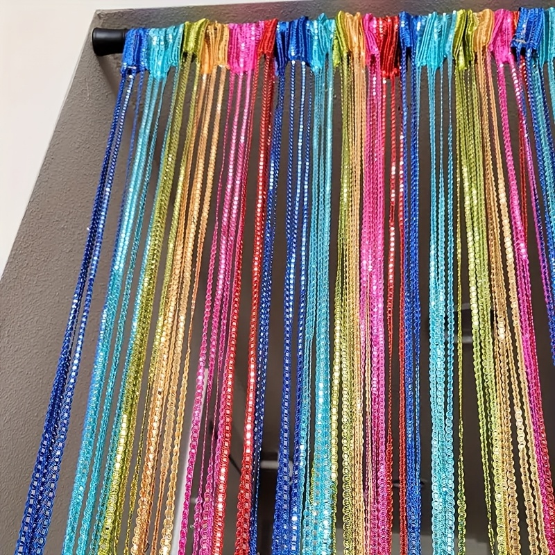 TEMU A Decor Item - Shimmering Door Curtains, Draped Rope Curtains For Doors, Closet And Bedroom Shades, Room Dividers For The Living Area, And Decorative Edging For Window Wall Panels