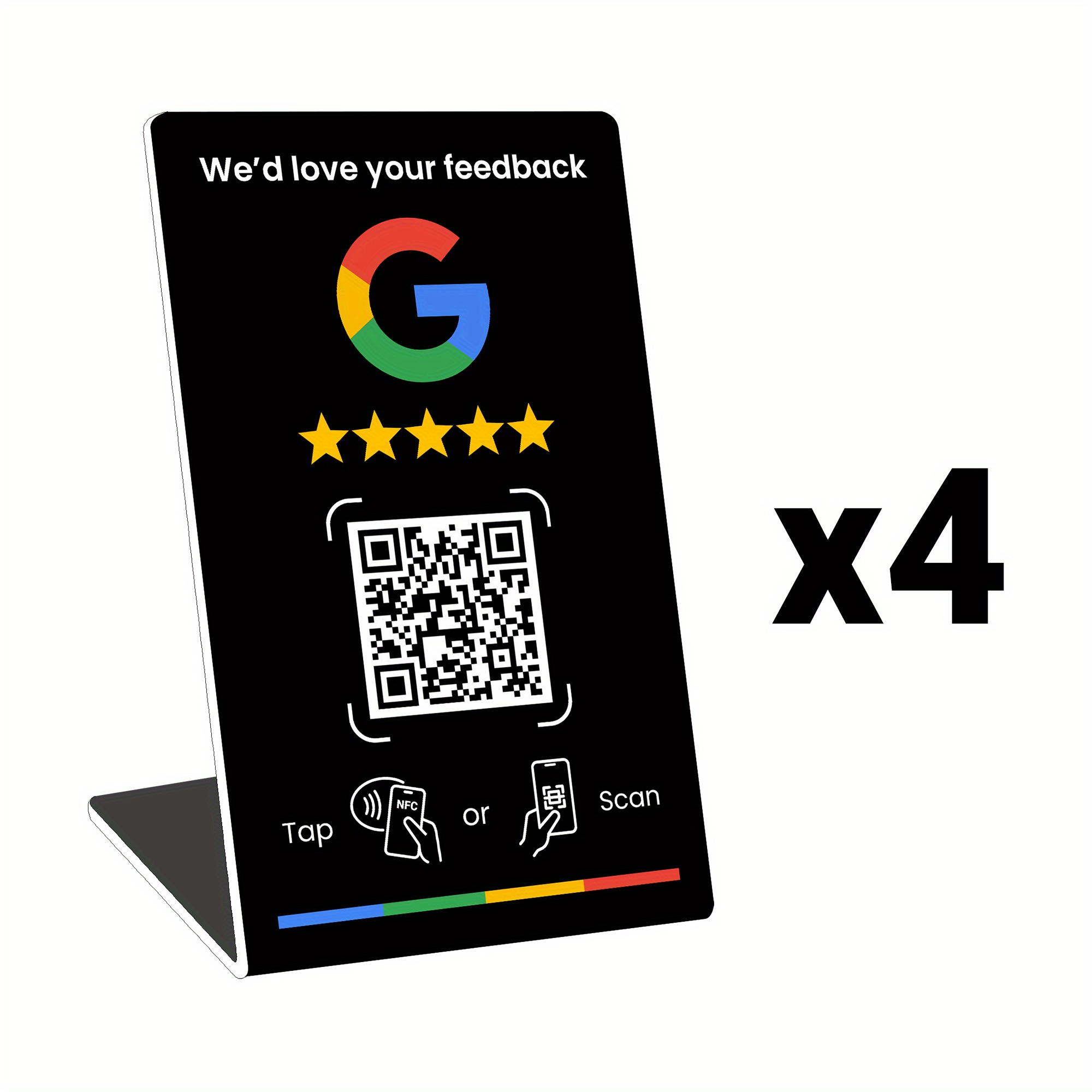 E-shop NFC-Tap & QR-Code, Einfache Einrichtung mit Bewertungslinkverwaltung, Langlebiges PVC, Ideal für Google-Bewertungen und Social-Media-,