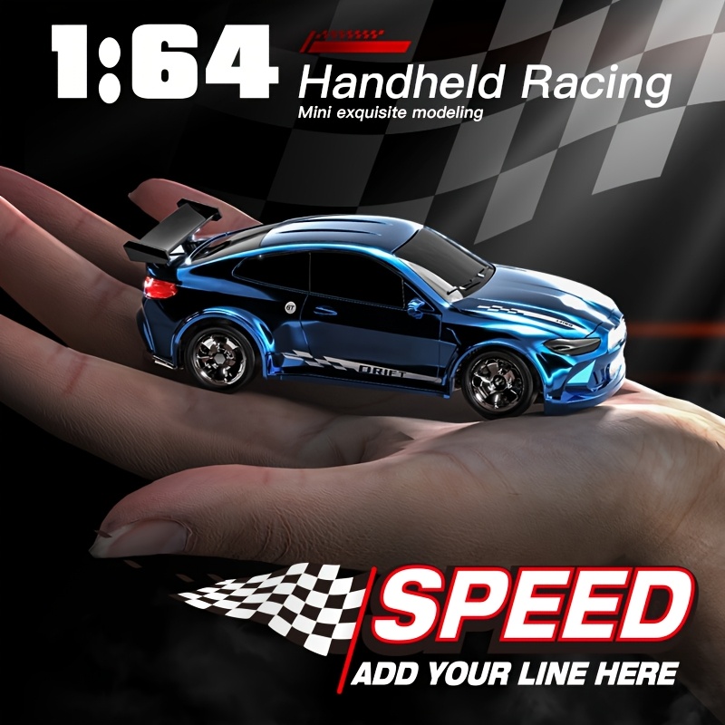 4WD RC Drift Car with Lights, 1:64 Scale Remote Control Toy