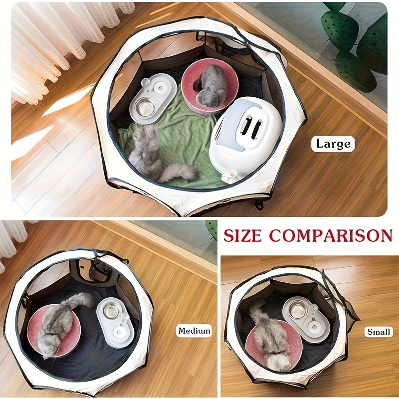 TEMU Un indispensable pour Noël ! Parc octogonal pour animaux de compagnie, tente, tissu Oxford résistant aux griffures, cage pliante pour chien, nid