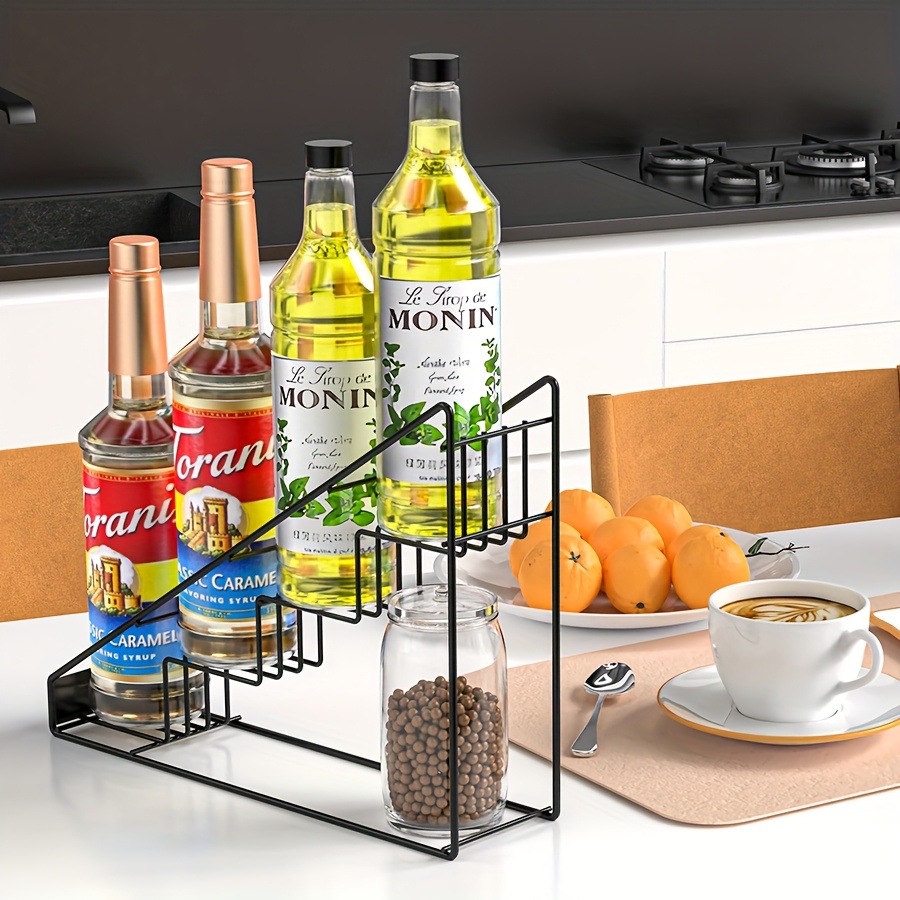 4-stöckiger Metall-Getränke- und Kaffee-Display-Ständer - Arbeitsplatten-Organizer für Küche, Wohnzimmer oder Esszimmer - * für Cocktails, Gewürze und Gewürzmischungen