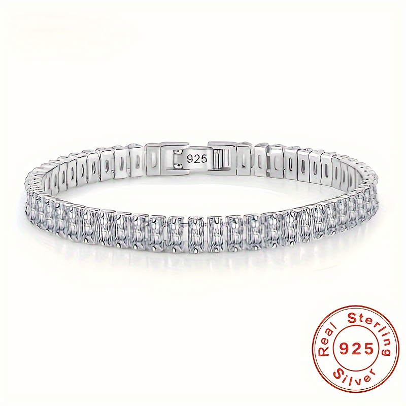 

Elegant Sterling Silver 925 Bracelet With Embellishments For Women, -plated Fashion Link Chain For Daily And Wedding , Mardi Gras Day Jewelry Gift - All Season Wear