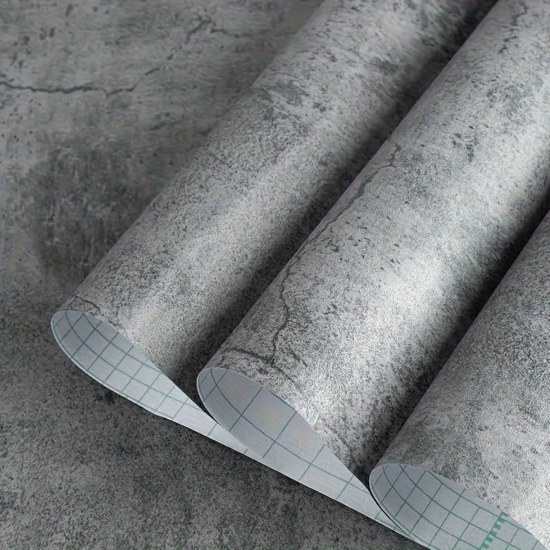 Image of Gray Concrete Wallpaper Peel And Stick Matte Thickened Dark Gray Cement Texture Contact Paper Vinyl Wallcovering Suitable For Stores Rental Houses Industrial Style Cement Gray