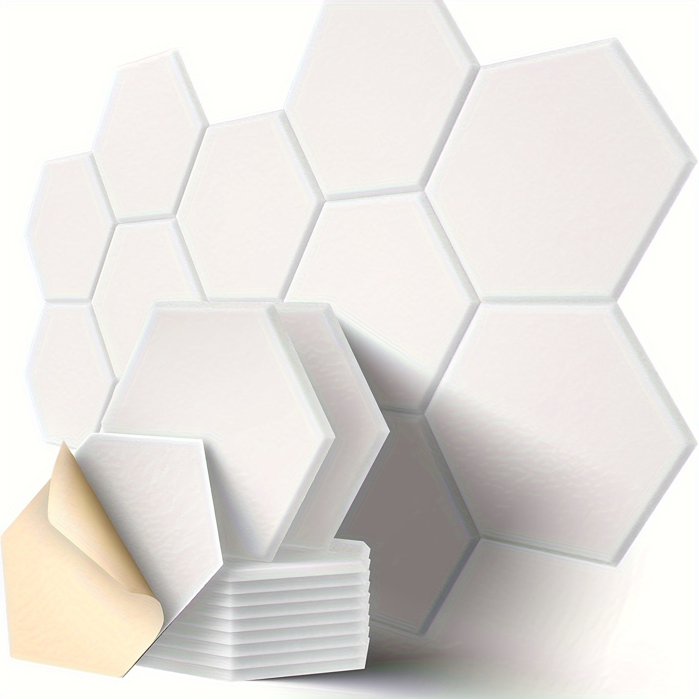 

12pcs Hexagonal Acoustic Panels - Self-adhesive Polyester Fiber Soundproofing Tiles For And Absorption