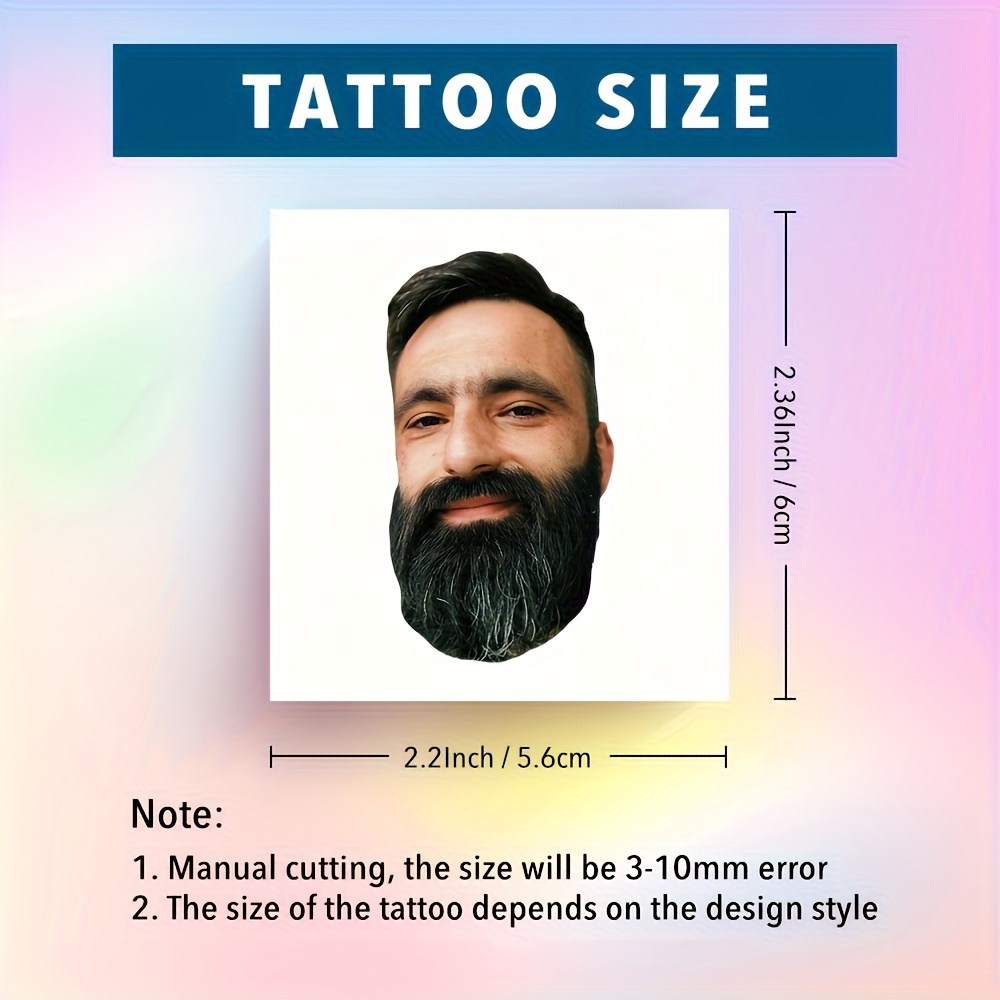 16-pack Customizable Oblong Temporary Tattoos, Personalized Face Stickers, Ideal For Birthday, Bridal & Groom Parties, Unique Prank Gifts