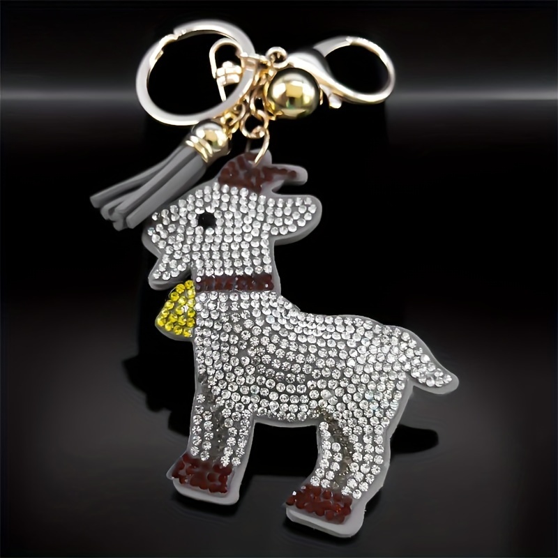 

Lovely Animal Goat Crystal Pendant Keychain For Women, Golden Alloy Keyring For Wallets, Handbags, Cars, Party, Wedding, Birthday Gifts, Jewelry N9802