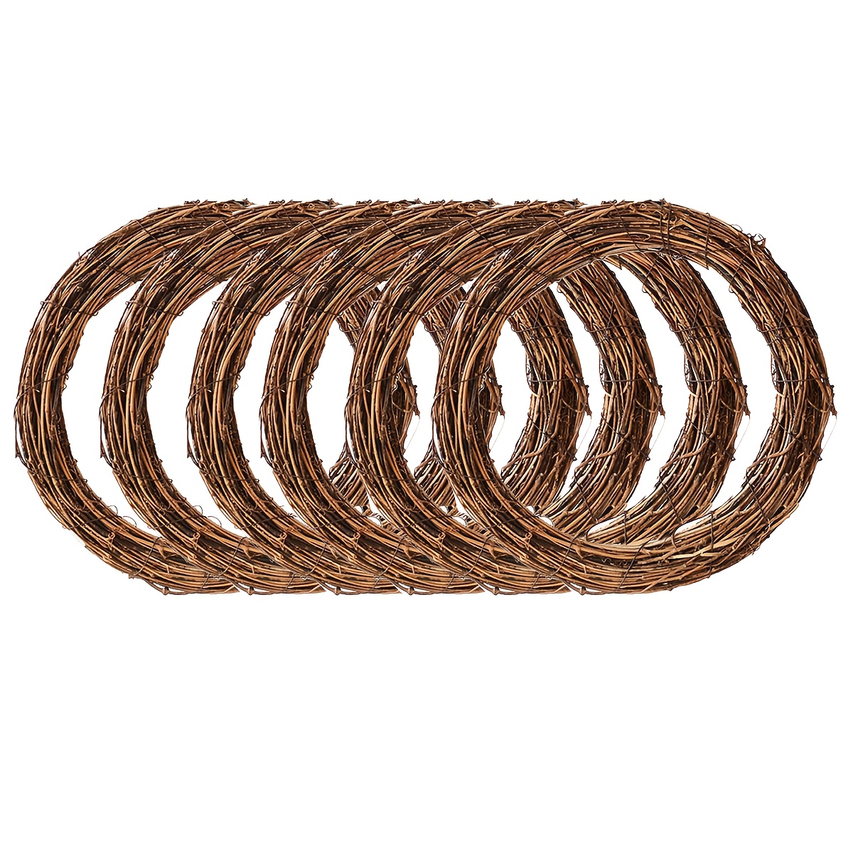 Image of Set Of 6, 20 Cm Grapevine Wreaths, Vine Branch Wreaths, Christmas Crafts, Decorations For Thanksgiving, Halloween, Weddings, And Parties (wreath Frame), Grapevine Wreaths