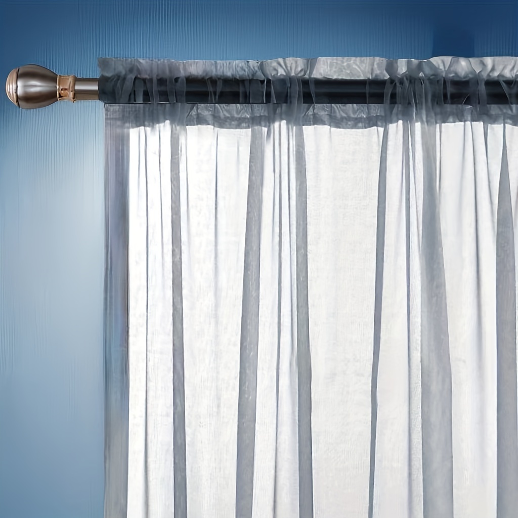 elegant sheer curtain in solid color rod   for easy hanging   living room bedroom kitchen bathroom decor details 7