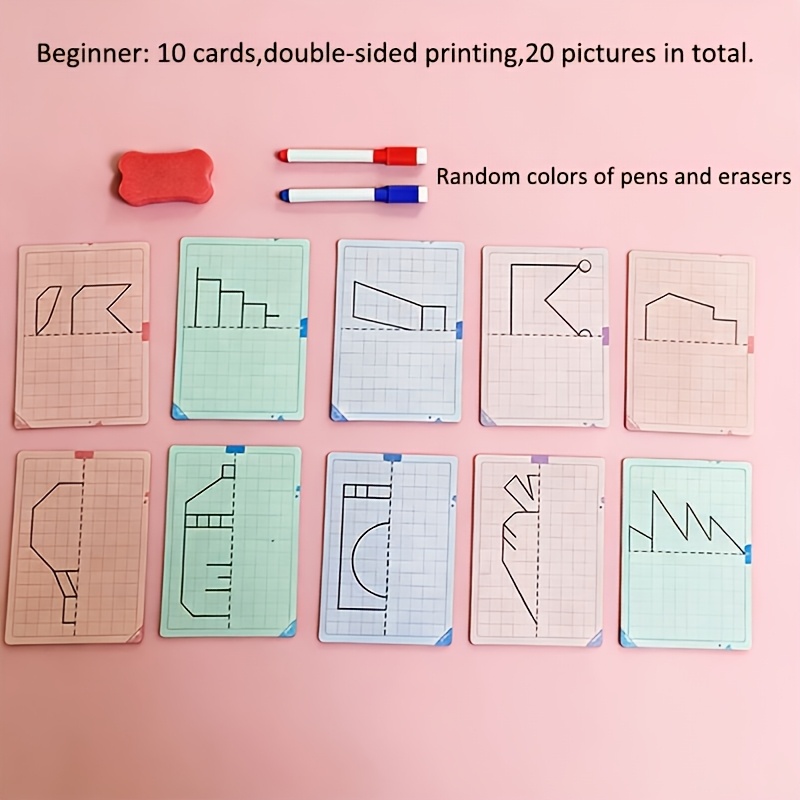 Image of 20-page Pen Control Art Training Set, Reusable Drawing Cards, Improve Writing Skills And Pen , Portable Educational Activities, For Easter, Christmas And Birthday Gifts