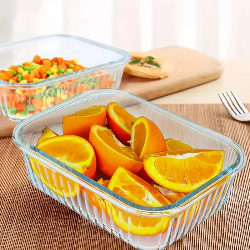 10pcs glass crisper 10 glass bowls 10 sealed lids high borosilicate sealed lids food storage container glass reusable suitable for microwave oven refrigerator dishwasher and camping food storage Product details 0