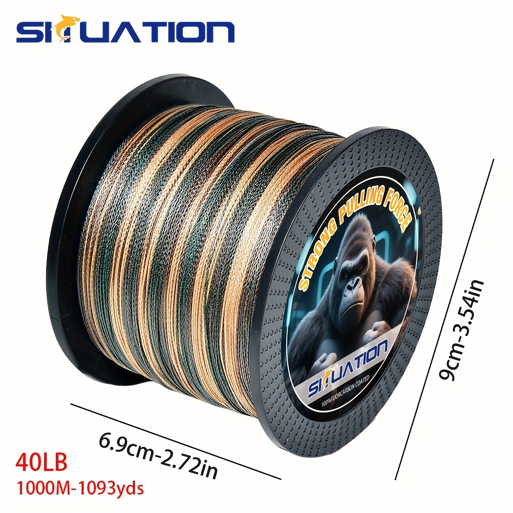 Image of Siuationa 1000m-1093yds 4x Woven Pe Fishing Line With High Color Coding, Super Tensile Strength And Wear Resistance, Suitable For Bait And Freshwater/ Fishing