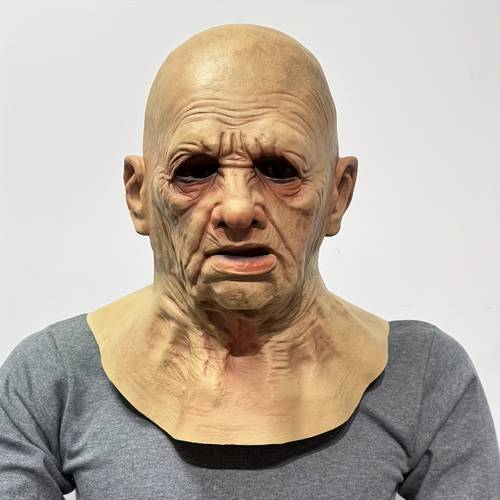 halloween mouth old for man synthetic latex texture wrinkles replica of script terrifying artifact hallway corner 3 second triggers party door opening c position freeze