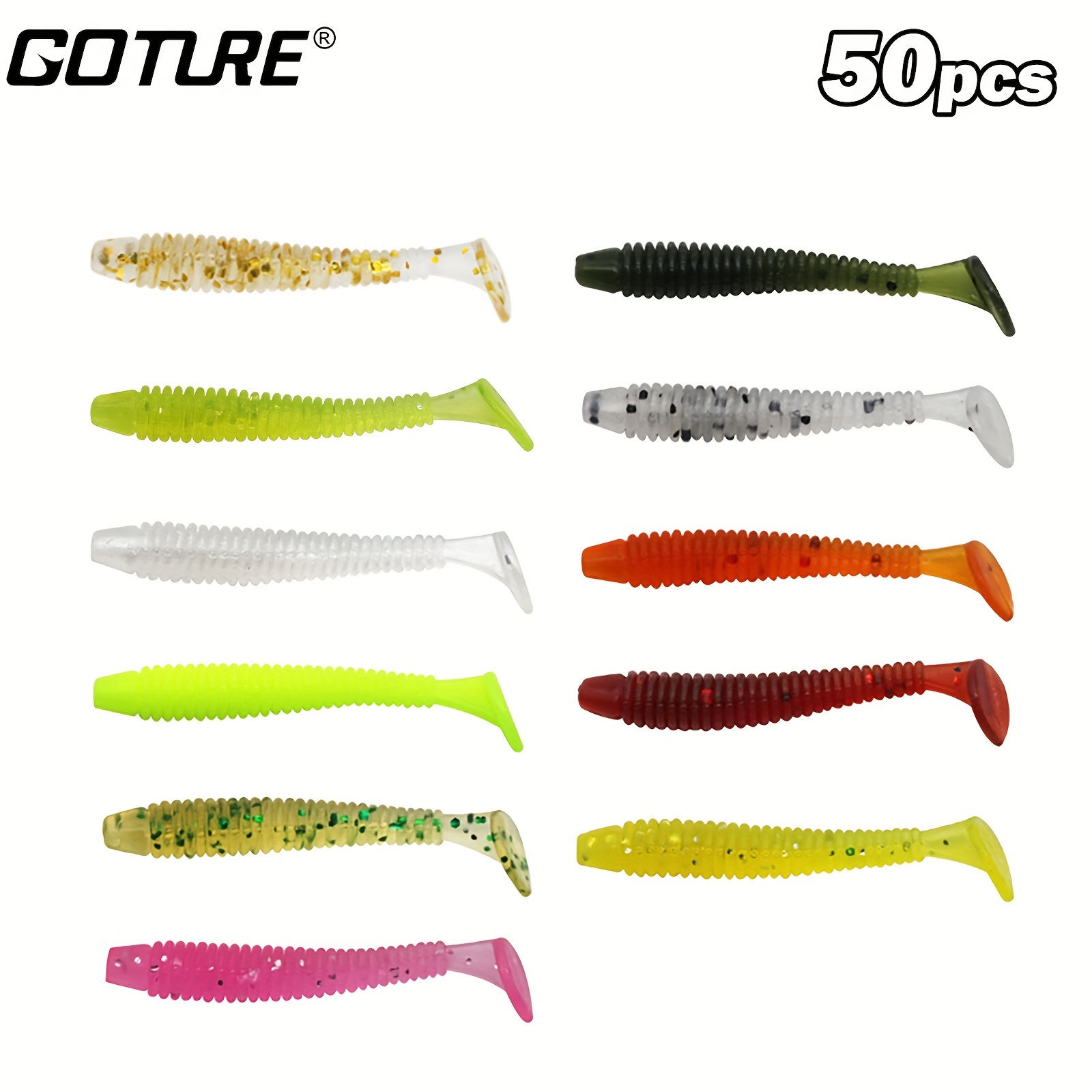 Soft Fishing Lures Kit Paddle Tail Swimbaits For Bass Trout - Temu