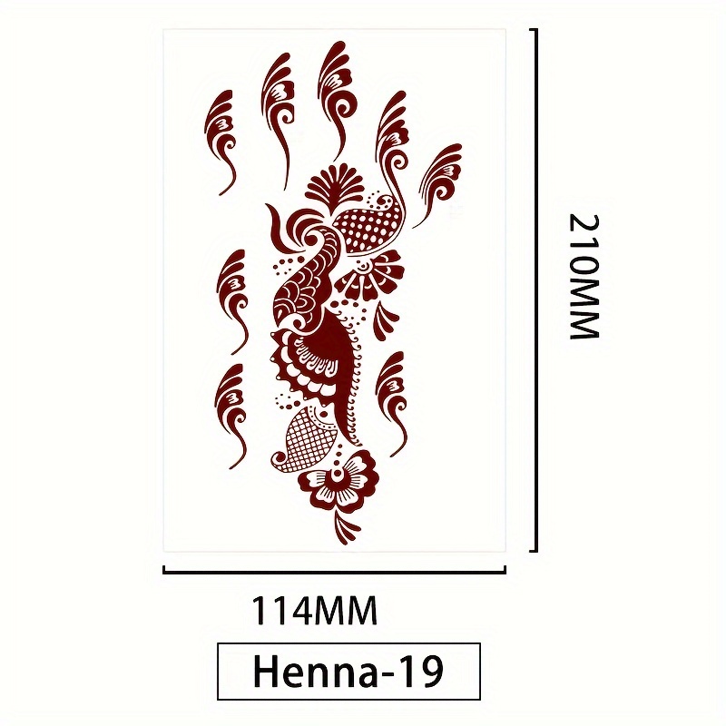 Brown Red Temporary Tattoo Stickers Boho Designs Body Art - Temu