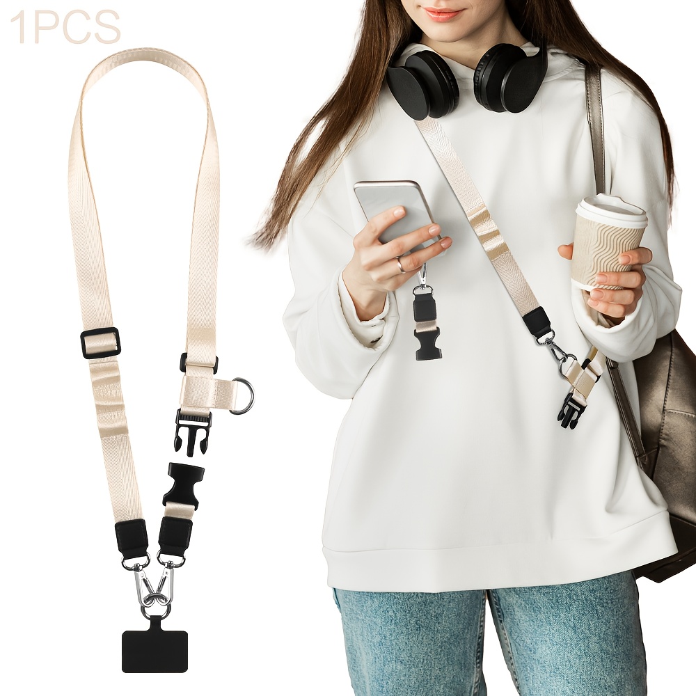 TEMU Cordon de téléphone portable multifonctionnel à en bandoulière pour l'extérieur, anneau de D, crochet anti-perte, support de suspension pour le